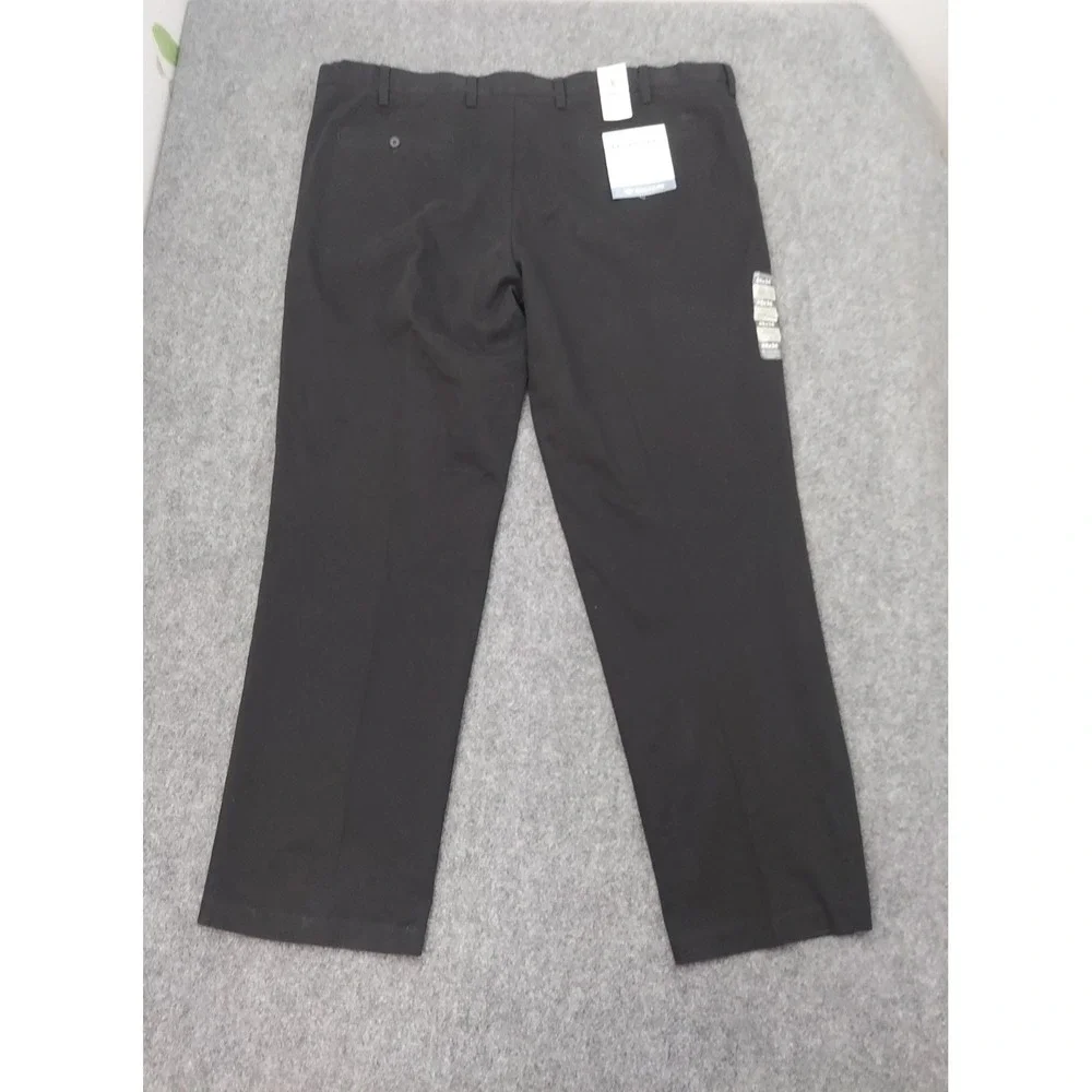 DOCKERS Khaki Pants Men 48x34 Black Big and Tall Classic Fit Comfort No Iron NWT